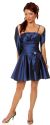 Shirred Bodice Short Party Dress with Bow Applique in alternative image